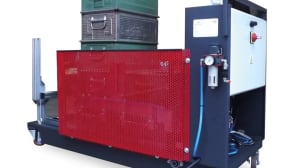 Automatischer Kistenwechsler mit automatischer Drehung des Lagers