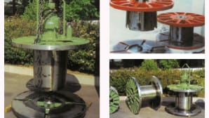 Collapsible reels with mechanical, pneumatic or hydraulic release