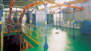 Metal tube epoxy, epoxy-polyester and polyester painting