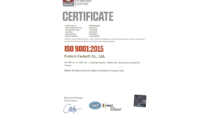 Fratom Fastech rinnova ancora una volta la certificazione ISO 9001