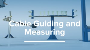 Cable guiding and measuring for wire and cable production lines
