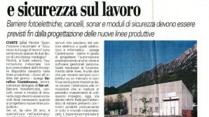 SEI Srl - Servizio Elettronica Industriale del Gruppo SEI SISTEMI IMOLA: rassegna stampa.