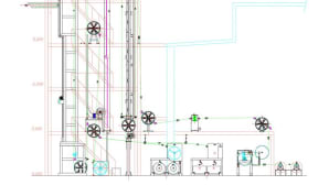 Vertical enamelling machine for flat wire – single line