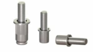 Rivet studs with hexagonal or cylindrical shank