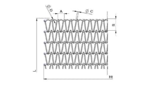 Wire mesh belt with wavy crossbar - NTO