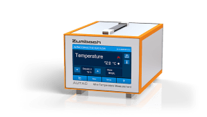Measuring device for checking and regulating temperature
