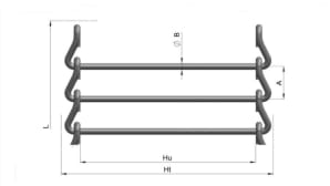 Wire mesh belt with straight hook crosspiece - NTDG