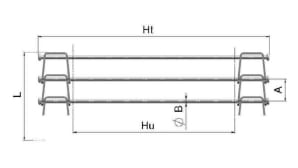 Wire mesh belt with straight crosspiece and side mesh - NTDC