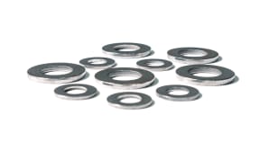 Flat, conical, wave, toothed-lock, and spring washers
