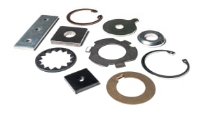 Retaining rings in stainless steel, carbon steel, and brass