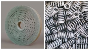 Spring grinding wheels with countersunk nuts or porous structure, Ermoli's solutions