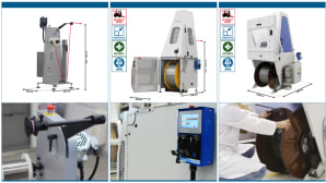 Unwinding machine for wire coils up to 20 Kg