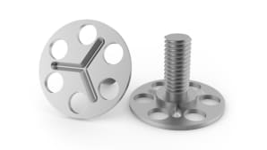 Bushes, nuts and studs with plate