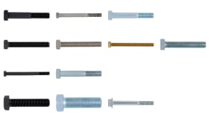 Steel, stainless steel, and brass hex head screws