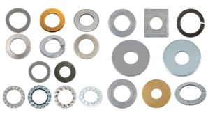 Spring, flat, serrated, and special washers