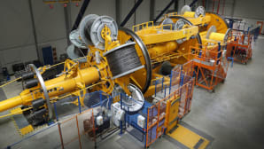 Wire and rope stranding line for ferrous metals