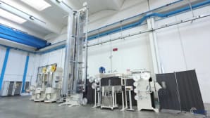 Sistema automatico WTM per l'infilaggio cavi nei forni verticali