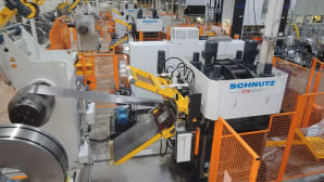 Strip feeding lines for precision coil line integration