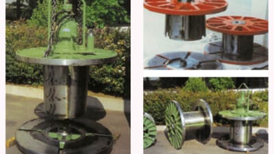 Collapsible reels with mechanical, pneumatic or hydraulic release