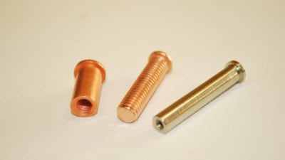 Inserts for capacitor discharge and short arc welding