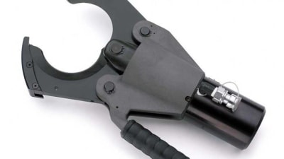 Pneumatic cable cutter heads for copper and aluminum cables