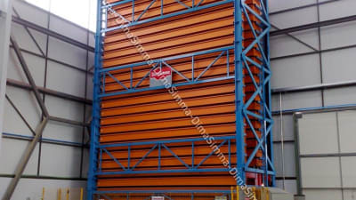 Vertical warehouse with drawers for steel, bronze, cooper, aluminium tubes, bars and profiles