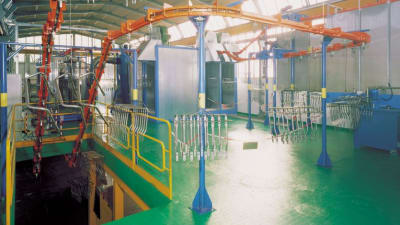 Metal tube epoxy, epoxy-polyester and polyester painting