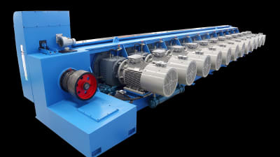 Rod breakdown machine for aluminium and aluminium alloys wire