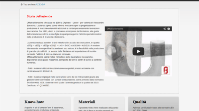 New website for the bolts and tie rods manufacturer Officina Bonacina