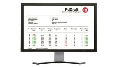 PdDraft – logiciel de réglage pour filières de tréfilage