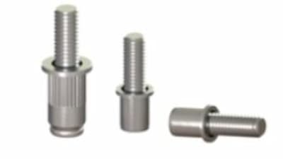 Rivet studs with hexagonal or cylindrical shank