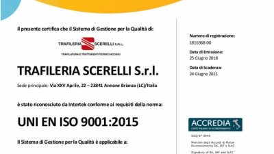 Trafileria Scerelli: una qualità certificata