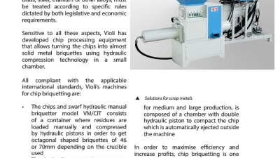 Un article spécial sur les équipements pour le compactage de déchets métalliques de Violi