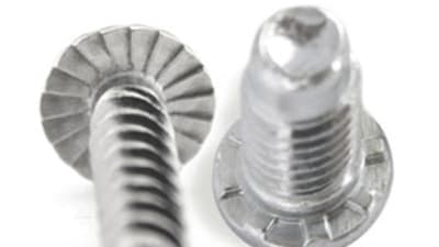 Screws with special knurlings and under-head necks