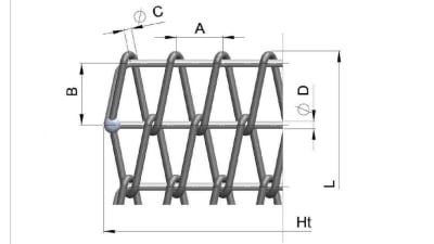 Transport belt with straight crossbar and mono-oriented spiral - NTVT