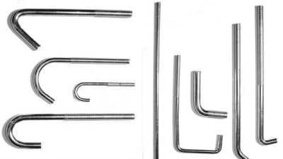 Hook bolts in stainless steel and iron