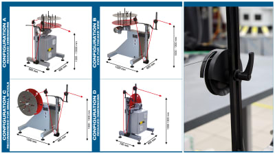 ASC100 -  Trois configurations possibles avec un même dévidoir, aux choix de l'opérateur