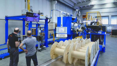 Enhance power cable production with the PS double-head automatic spool winding lines