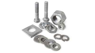 Hot-dip galvanized screws and fasteners