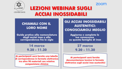 Nomenclatura degli acciai inox e acciai austenitici: ecco i prossimi appuntamenti di Centro Inox