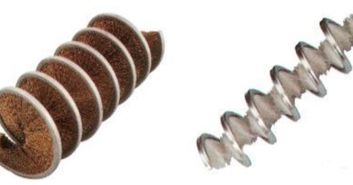 Spiral brushes for rod and wire expometals