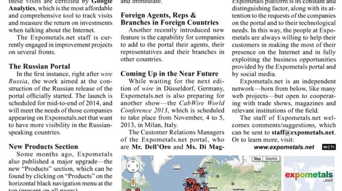 Expometals is on Wire & Cable Technology magazine