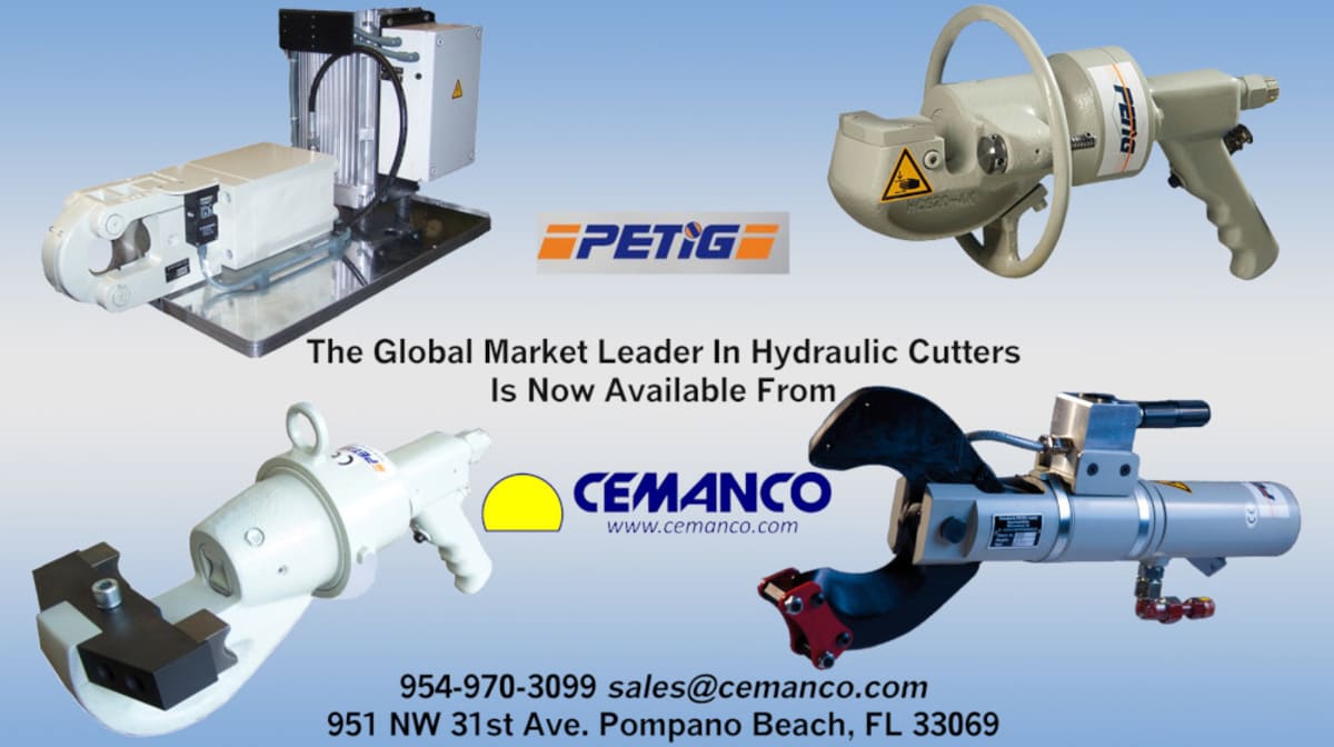 Cemanco L.C. Introduces Petig's Hydraulic Cutters.