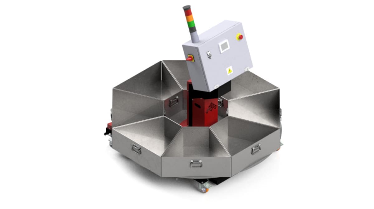 Automatic container changer with rotary table | expometals