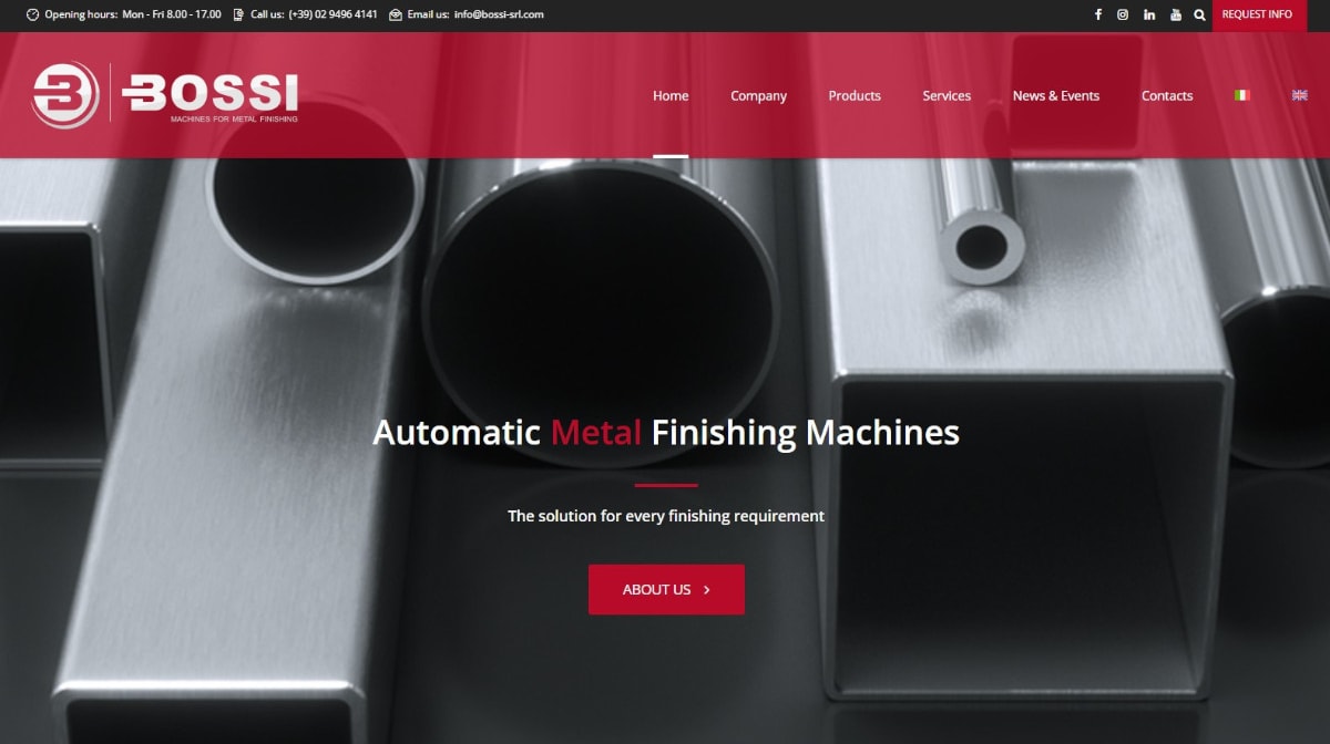 Bossi Srl Finishing Lines New Website | expometals