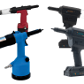 Cordless and hydraulic-pneumatic rivet gun and inserting machines