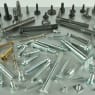 Pins, special metal pieces and screws on design or as sample in various diameters