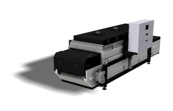 Conveyor belt furnace on base for springs and metal parts stress relieving