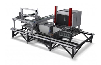 Automatic hardening line for large springs