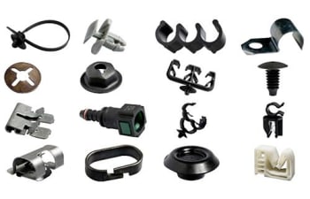 Clips, standstill for trees and connections for pipes and cables